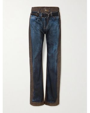 Y. Project Printed High-Rise Slim-Leg Jeans - Blue