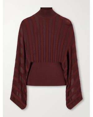 Zimmermann Clash Striped Stretch-Jersey Turtleneck Jumper - Red