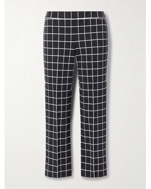 High Sport Louis Cropped Checked Cotton-Blend Straight-Leg Trousers - Blue