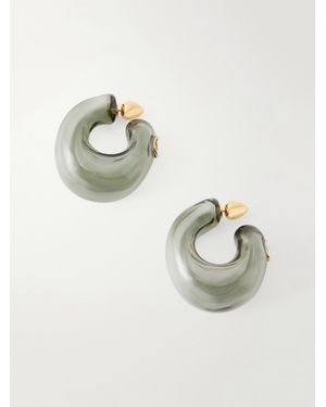 Alaïa Glass Hoop Earrings - Metallic