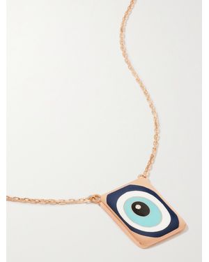 Diane Kordas 18-Karat Rose, Enamel And Diamond Necklace - White