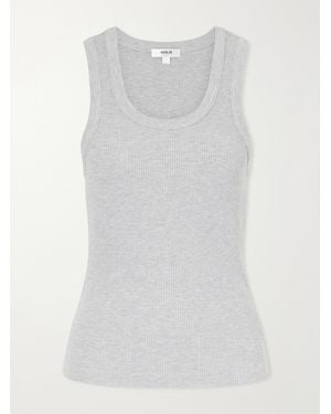 Agolde Poppy Ribbed Stretch Organic Cotton And Tencel Lyocell-Blend Jersey Tank - Grey