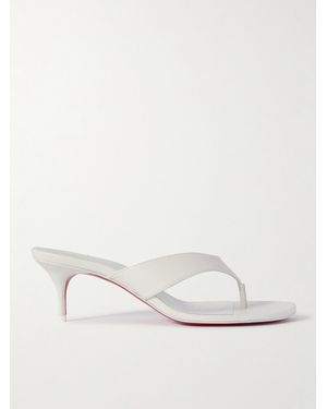 Christian Louboutin Mules En Cuir Raratonga 55 - Neutre