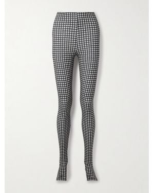 Norma Kamali Printed Stretch-Jersey Stirrup Leggings - Grey