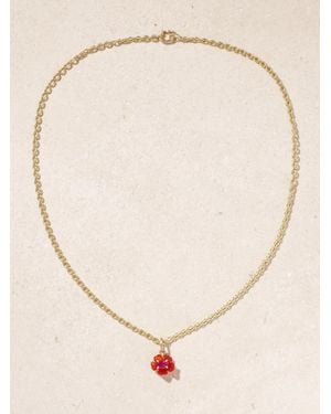 Irene Neuwirth Tropical Flower Kette Aus 18 Karat Mit Feueropal Und Rubellit - Natur