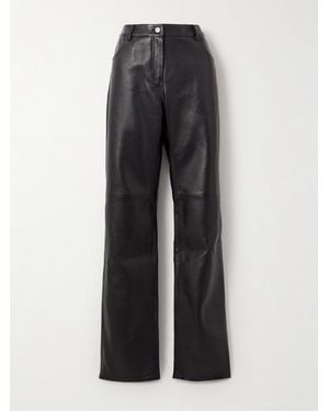 Magda Butrym Leather Straight-Leg Trousers - Black
