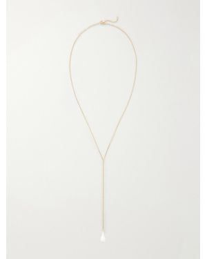 TOTEME Drop Crystal-Embellished-Plated Necklace - White
