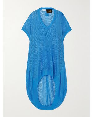 Loewe Paula's Ibiza Asymmetric Mesh Dress - Blue