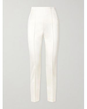 Wardrobe NYC Recycled-Satin Crepe Tapered Trousers - White
