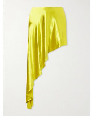 Alaïa Asymmetric Satin Midi Skirt - Yellow