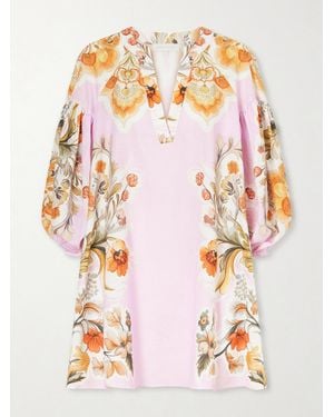 Borgo De Nor Harlow Cotton-Blend Lace Mini Dress - Pink