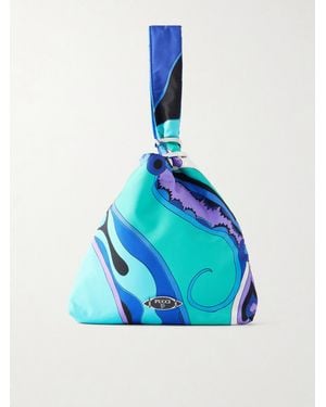 PUCCI Emilio Printed Silk Twill Clutch Bag - Blue