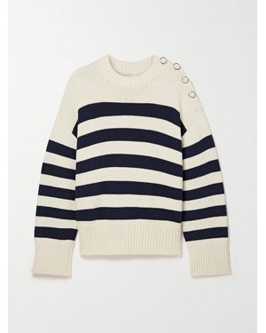 Lafayette 148 New York Striped Wool And Cotton-Blend Sweater - Blau