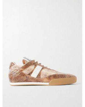 Chloé Kick Snake-Effect Leather Low Top Trainers - Pink