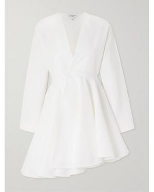 Alaïa Asymmetric Cotton-Poplin Mini Dress - White