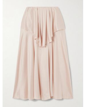 Chloé Layered Silk-Satin Midi Skirt - Pink