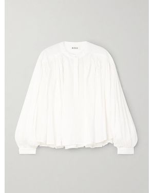 Rohe Gathered Ramie-Voile Blouse - White