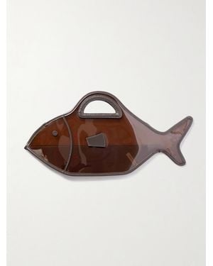 STAUD Cleo Leather-Trimmed Pvc Tote - Brown