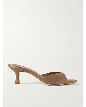 STAUD Brigitte Satin Mules - Natural