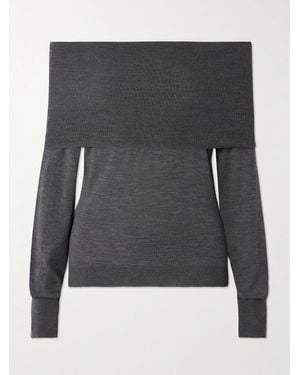 Stella McCartney Schulterfreier Pullover Aus Schurwolle - Schwarz