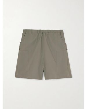 Deiji Studios Checked Organic Cotton Straight-Leg Shorts - Green