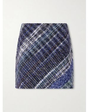 Missoni Striped Metallic Crochet-Knit Mini Skirt - Blue