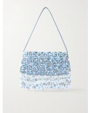 Cult Gaia Idalia Mini Bead-Embellished Shoulder Bag - Blue