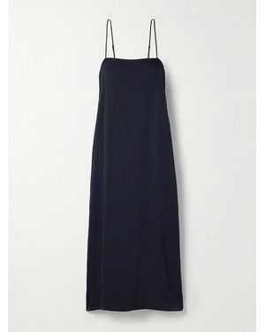 Tibi Satin-Twill Midi Dress - Blue