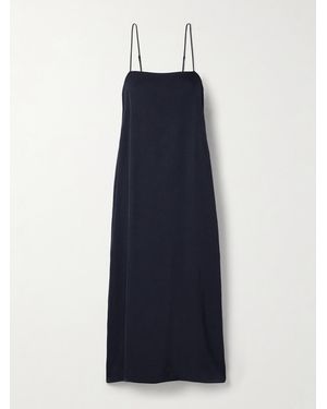 Tibi Satin-Twill Midi Dress - Blue