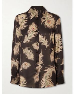 Zimmermann Valiant Printed Satin Shirt - Brown