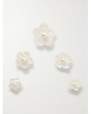 Jennifer Behr Zinnia Set Of Five-Tone Mother-Of-Pearl Pins - Natural