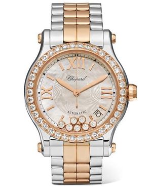 Chopard 278559-6004 Happy Sport 18ct Rose-gold And Stainless Steel Watch - Metallic