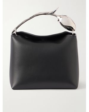 Erdem Bloom Mini Leather Clutch - Black