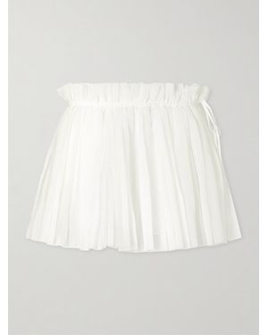LIBEROWE Claudia Pleated Silk-Organza Mini Skirt - White
