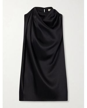 Heirlome Kate Draped Silk-Satin Top - Black