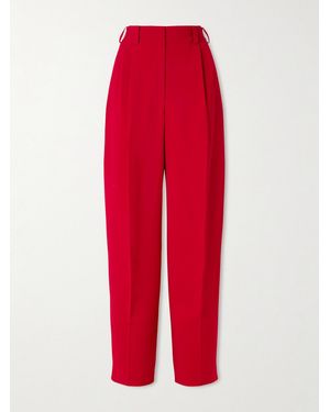 Givenchy Pleated Crepe Wide-Leg Pants - Red
