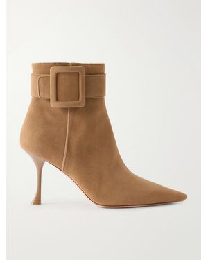 Roger Vivier Viv Ville 85 Suede Ankle Boots - Brown