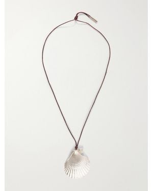 Loren Stewart Sea Chalice Sterling And Leather Cord Necklace - Natural