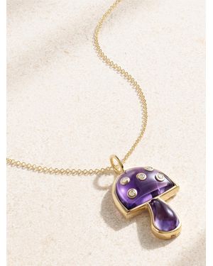Brent Neale Small Magic Mushroom 18-Karat, Amethyst And Diamond Necklace - Natural