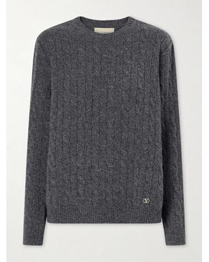 Valentino Garavani Cable-Knit Wool Jumper - Grey