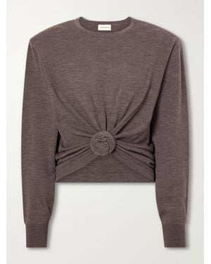 Magda Butrym Knotted Cropped Wool Sweater - Brown