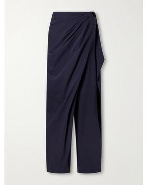 JW Anderson Cotton-Drill Wide-Leg Wrap Trousers - Blue