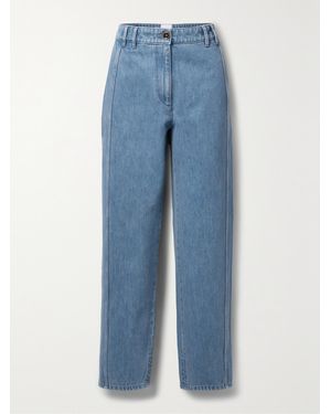 Patou Paneled Mid-Rise Straight-Leg Jeans - Blue