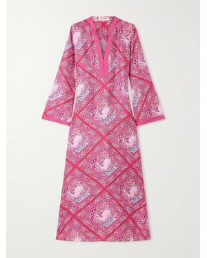 Emporio Sirenuse Jenna Printed Silk Kaftan - Pink