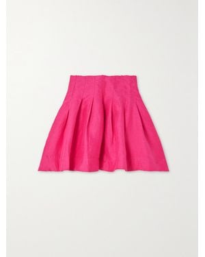 Aje. Sheila Minirock Aus Einer Leinenmischung Mit Fransen Und Falten - Pink