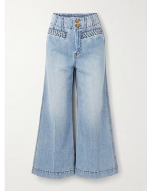 Zimmermann Wanderlust Cropped Wide-Leg Jeans - Blue
