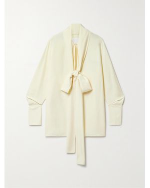 Givenchy Pussy-Bow Silk Blouse - White