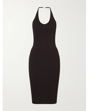 Gucci Crepe-Jersey Halterneck Midi Dress - Blue