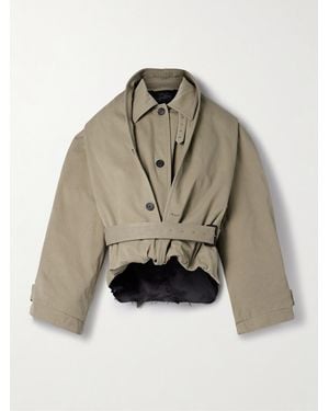 Balenciaga Trench-Coat Oversize Raccourci En Gabardine De Coton - Neutre