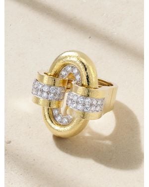David Webb Ring Aus 18 Karat Und Platin Mit Diamanten - Natur